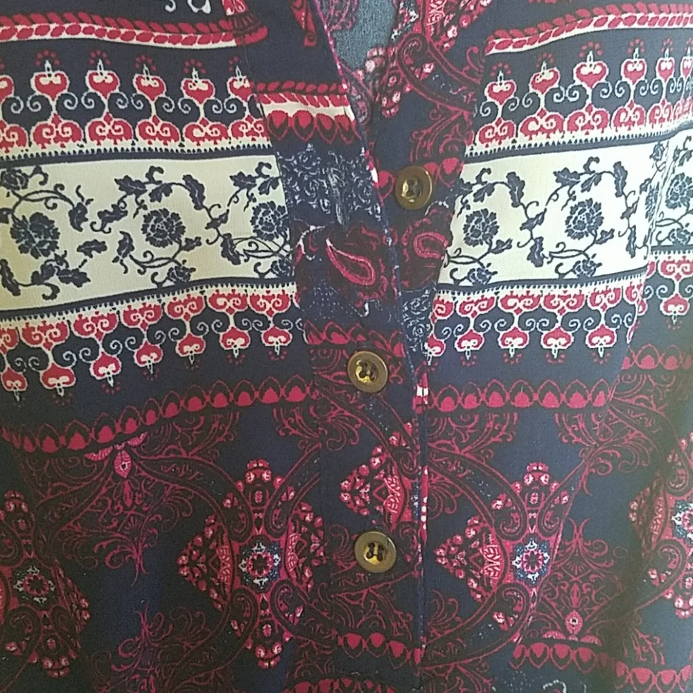 Wishful Park Sleeveless Dress with Elephant and Deco Print Size M